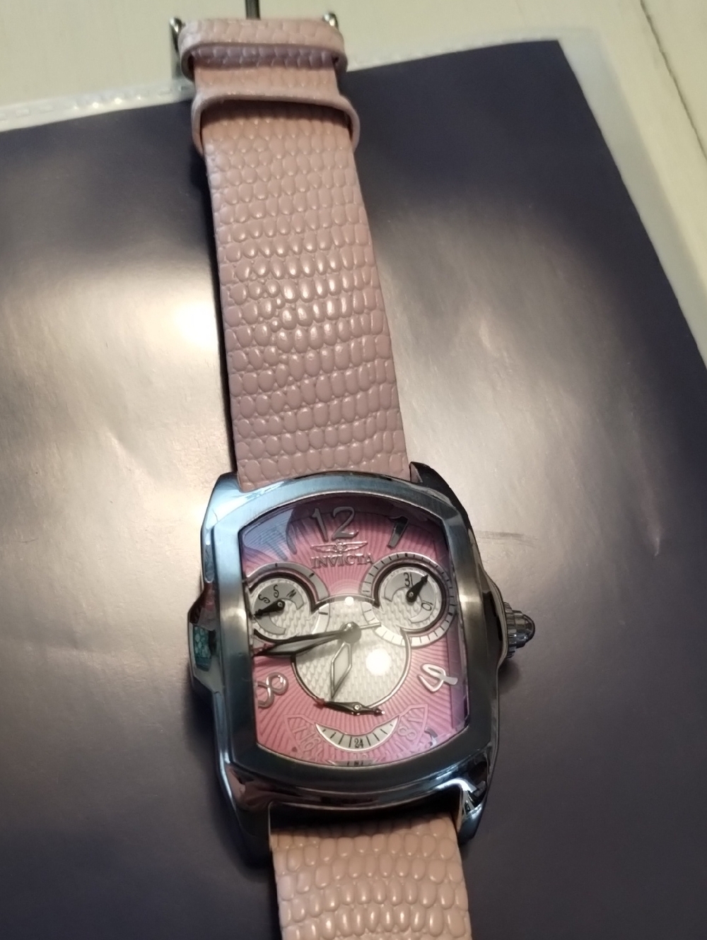 Invicta Pink Dial Chronograph with Blush Leather Strap